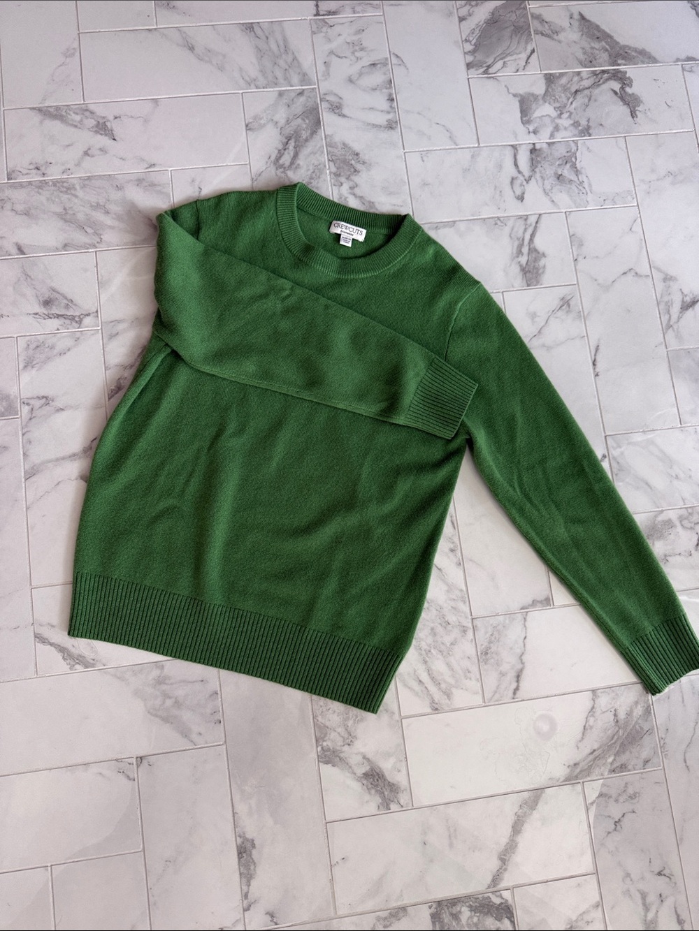 Pristine conditions cashmere Crewcuts Green Crewneck Sweater.